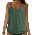 thumbnail image 7 of Womens 2026 Flowy Tankini Tops Only - Modest Bathing Suit Loose Fit Swimsuit Swim Tops No Bottom (Army Green, XL), 7 of 7