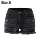thumbnail image 2 of Pantalones cortos de mezclilla desgastados y deshilachados para mujer, lindos pantalones cortos rasgados de talle medio para mujer, 2 of 5