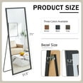 thumbnail image 7 of Full Length Mirror with Stand, 71 "* 31.5" Solid Wood Frame Floor Mirror, Full-Body Wall Mounted Mirror for Bedroom Entrance, Clothing Store, Free Standing, Black, 7 of 7