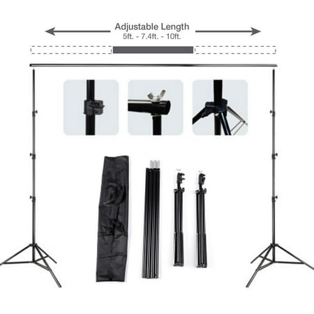 Zimtown 10ft Adjustable Background Support Stand Photography Video Backdrop Kit (Best Photography Backdrop Material)