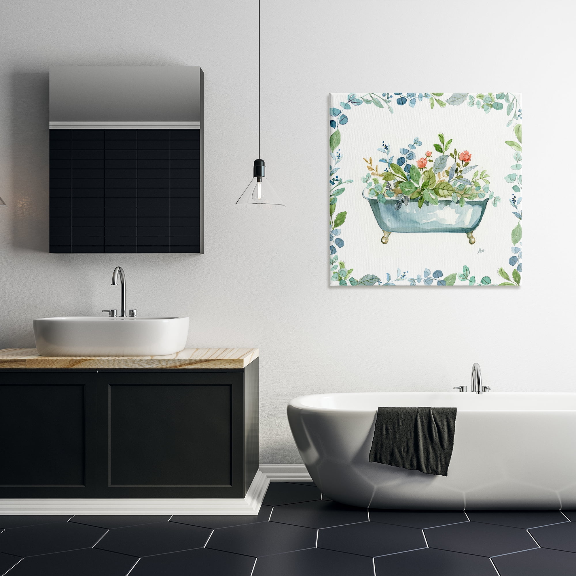 Stupell Industries Plant Filled Tub Typography Painting Gallery Wrapped Canvas Art Print Wall Art, 30 x 30