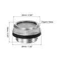 thumbnail image 2 of Unique Bargains 1/2' Male Threaded Aluminum Organic Glass Air Compressor Oil Level Gauge Sight Glass, 2 of 5