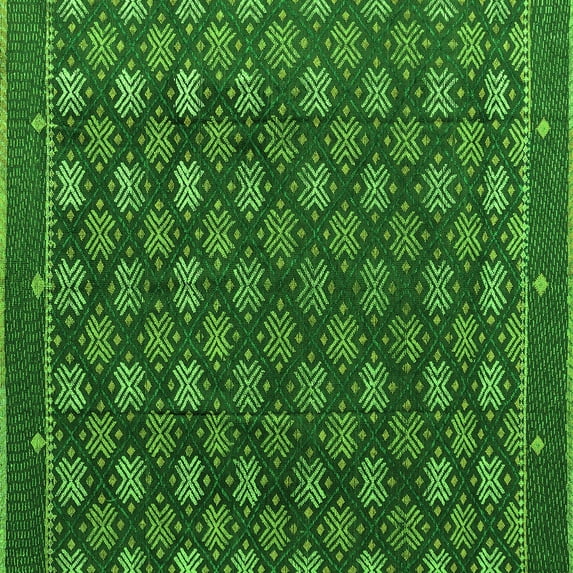 Ahgly Company Indoor Square Abstract Green Modern Area Rugs, 7' Square