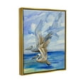 thumbnail image 3 of Stupell Industries Pelicans Trio Over Ocean Shore Painting Metallic Gold Floating Framed Canvas Print Wall Art, Design by Paul Brent, 3 of 8