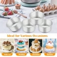 thumbnail image 5 of Cake Pan Set of 4 Stainless Steel Baking Round Cake Pans Tins Bakeware for Birthday Wedding Leak-proof and Easy Clean Mirror Finish and Easy Releasing 4 Inch, 5 of 8