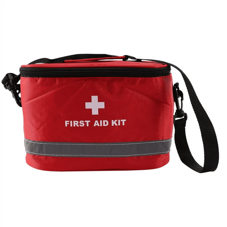 First Aid Kit Home/Auto Red Bag With Handles