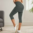 thumbnail image 2 of Versatile Quarter Length Ruched Skirt Pant for Women Daily Casual Wear Yoga Practice Comfortable Stretch Fabric Easy Care Machine Washable Spring Summer, 2 of 7
