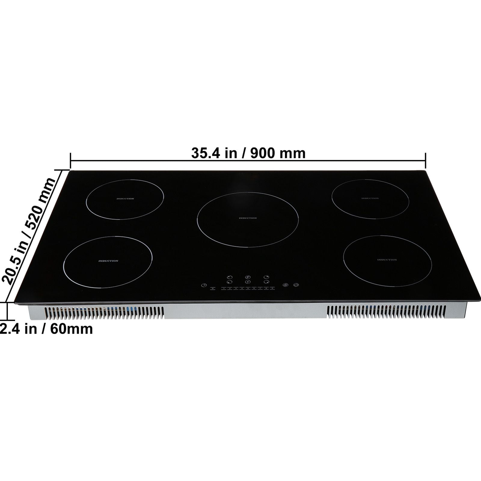 5-Burner 36" Magnetic Induction Cooktop, 9200W High Power, 9-Level Heating, Child Safety Lock