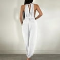 thumbnail image 5 of Baqcunre Women's Sleeveless Beach Coverup Solid Versatile Strap Fashion Slim Fit Jumpsuit,Size L,One Piece Jumpsuit,Womens Jumpsuit,Jumpsuits for Women Casual,Women's Pants,Women Clothing,White, 5 of 7