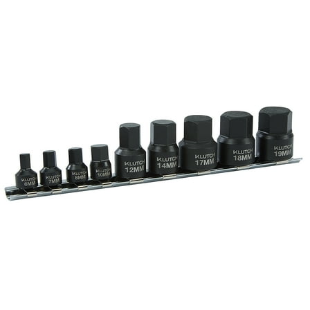 Klutch 9-Pc. Metric Stubby Impact Hex Bit Set
