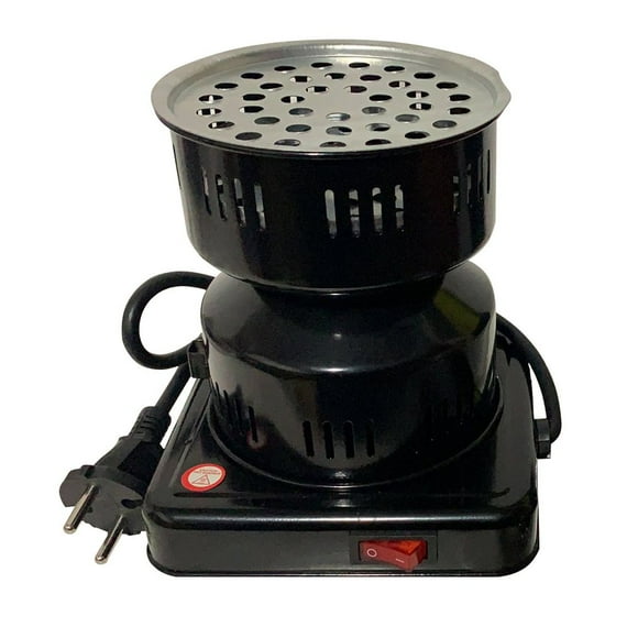 600W Metal Electric Charcoal Burner Including Removable Tray + Tongs Thickened Charcoal Stove For Household Use