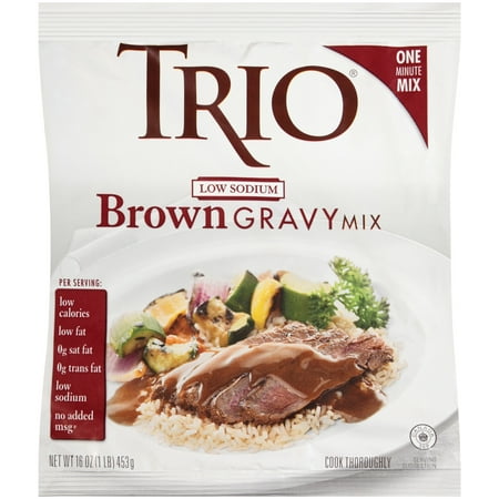 TRIO Low Sodium Brown Gravy Mix 8-16 oz. Bags (Best Low Price Tripod)