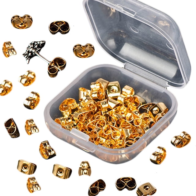 Butterfly Earring Back Tight 100PCS Secure Metal Ear Locking Earring Stopper
