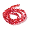 thumbnail image 4 of 10Strand Electroplate Glass Bead Strands Pearl Luster Plated Faceted(32 Facets) Round Orange Red 4mm, 4 of 5