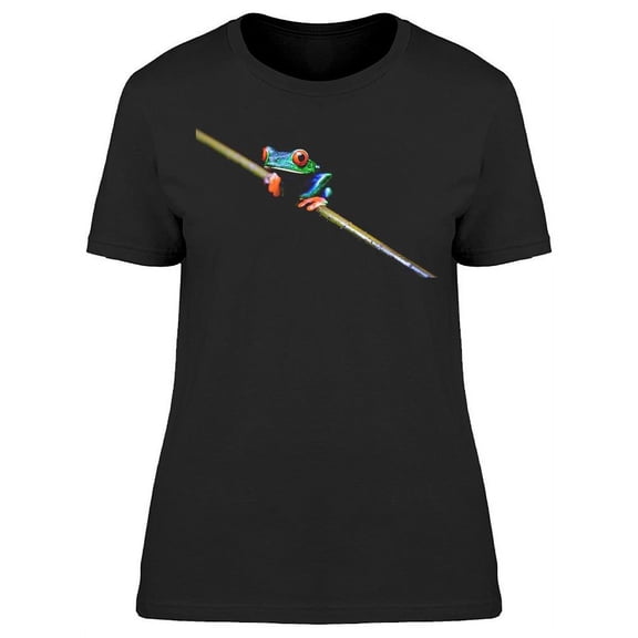 Frog Sitting On A Stick  T-Shirt Women -Image by Shutterstock, Female Small