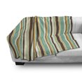 thumbnail image 3 of Striped Soft Flannel Fleece Throw Blanket, Funk Art Nostalgic Lash Strokes with Earthen Tones Blow Fashion Graphic Print, Cozy Plush for Indoor and Outdoor Use, 60" x 80", Brown Teal, by Ambesonne, 3 of 6