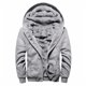 thumbnail image 4 of Ceisia Men's Color-Block Fleece-Lined Zip-Up Hooded Jacket for Casual & Winter Wear Gray XL Gifts, 4 of 7