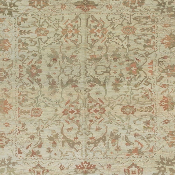 Ahgly Company Machine Washable Indoor Square Abstract Tiger Orange Brown Area Rugs, 8' Square