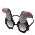 thumbnail image 1 of KAKOWELY Gafas de fiesta divertidas, elegantes, para cosplay, disfraz de loro con purpurina, novedosas gafas de sol con lentes grises, 1 of 4