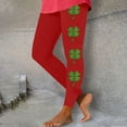 thumbnail image 2 of Tnhcen St Patrick's Day Clover Print Yoga Pants for Women - Soft Leggings with Tummy Control Comfortable Casual Workout Leggings, 2 of 3