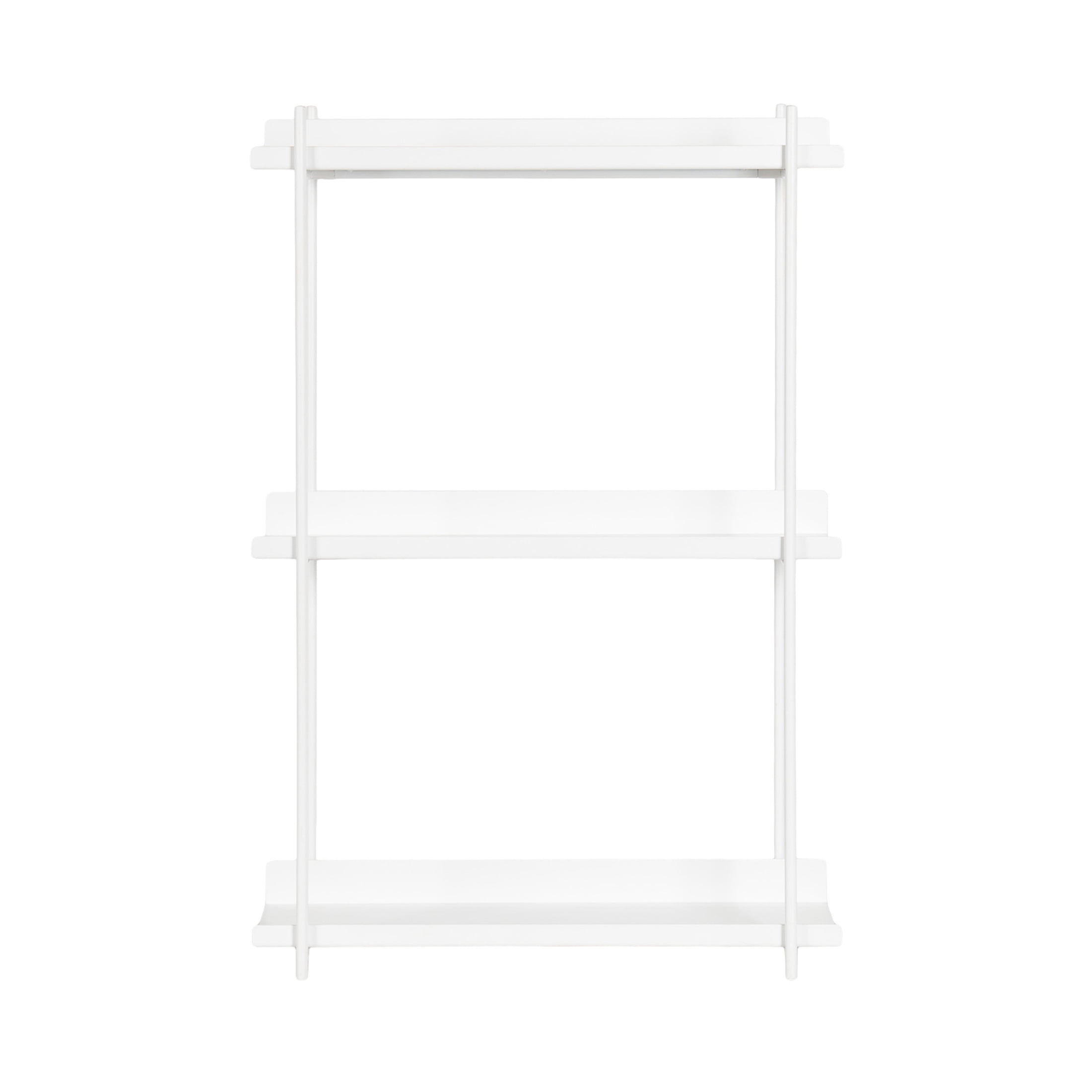 Kate and Laurel Dominic Modern Metal Bathroom Shelf, 20 x 7 x 30, White, Contemporary Sleek 3-Tier Floating Shelves for Wall Decor, Display, and Over Toilet Storage