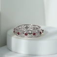 thumbnail image 3 of Rosec Jewels Vintage Inspired Ring for Women, Created Ruby Band Ring (AAAA Quality), 10K White Gold, US 10.00, 3 of 8