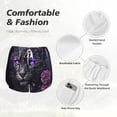 thumbnail image 4 of Balery Purple-Eyed Floral Leopard Pantalones cortos deportivos para mujer con forro y dos bolsillos, elásticos, para entrenamiento, gimnasio, yoga-Medium, 4 of 7