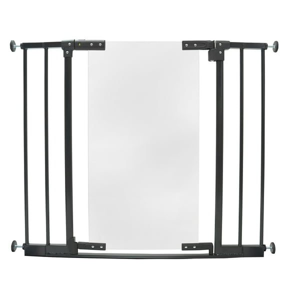 Toddleroo by North States StepSafe Clear Walk-Thru Gate for Toddlers and Babies, Graphite