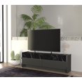 thumbnail image 2 of DORPEK, Tv Stand for TVs up to 60", Media Stand with Large Tabletop, Entertainment Center with 2 Storage Cabinet, Beauty Tv Stand Anthracite - Black Marble, Modern Wall Mounted Tv Unit, 1 Package, 2 of 8