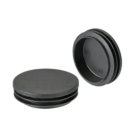 - 4 Pcs 63mm Dia Plastic Tubing Plug Round Post End Caps for Handrail Stair Newel Guardrail Tube Black