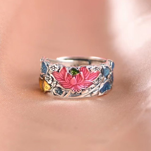 mmirethe Bagues Nationales Ethniques Réglables Unique pour les Femmes Premium et Réglable Choix de Cadeau de Taille Argent 5Set