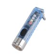 thumbnail image 1 of Mini linternas LED recargables por USB, llavero pequeño, linterna de advertencia magnética (azul transparente), 1 of 5