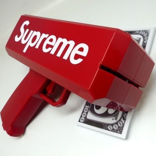 Supreme Money Gun Cannon w/ 100 Bills in Gift Box Novelty Party Gift