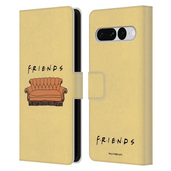 Head Case Designs Officially Licensed Friends TV Show Iconic Couch Leather Book Wallet Case Cover Compatible with Google Pixel 7 Pro