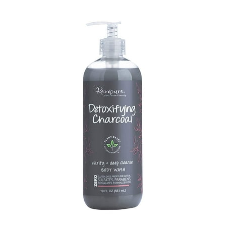 Renpure Detoxifying Charcoal, Clarifying + Deep Cleanse Body Wash, 19 fl oz (561 ml)