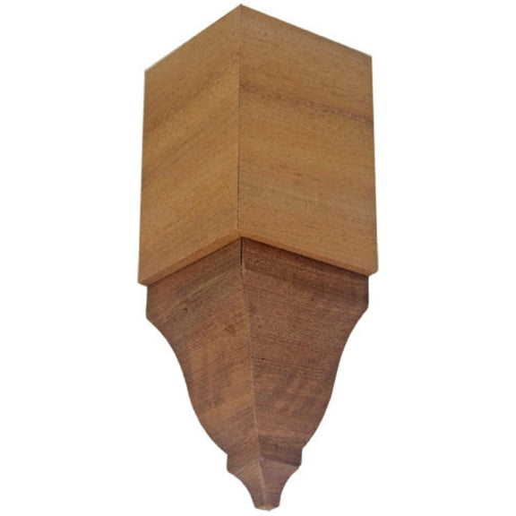 Hardwood Crown Molding Inside Corner Block EWCR81, Sapele Mahogany