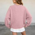 thumbnail image 4 of Women's Oversized Roll Neck Cute Fish Graphic Sweater Vintage Soft Knit Fabric Loose Jumpers Fall Pullover Sweater ﻿ (Pink L), 4 of 5