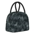 thumbnail image 2 of YFYANG Portable Waterproof Insulated Lunch Bag, Grey Abstract Texture Reusable Cooler Bag / Picnic Bag for Adults Teens, 2 of 9