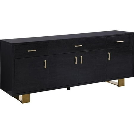 Pemberly Row Engineered Wood Sideboard/Buffet in Rich Gray Oak Veneer Lacquer