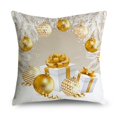 thumbnail image 1 of Fundas de almohada doradas brillantes de copos de nieve para sofá, decoración del hogar, Feliz Navidad, 40 cm, 45 cm, 50cm, 1 of 4