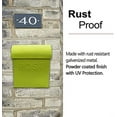 thumbnail image 4 of NACH Vicki Pistachio Green Mailbox, Wall Mount Mailboxes For Outside, Weather Resistant Metal Mailbox, Maximum Rust Protection, 11x4.5x12.5 in, MB-7304, 4 of 5