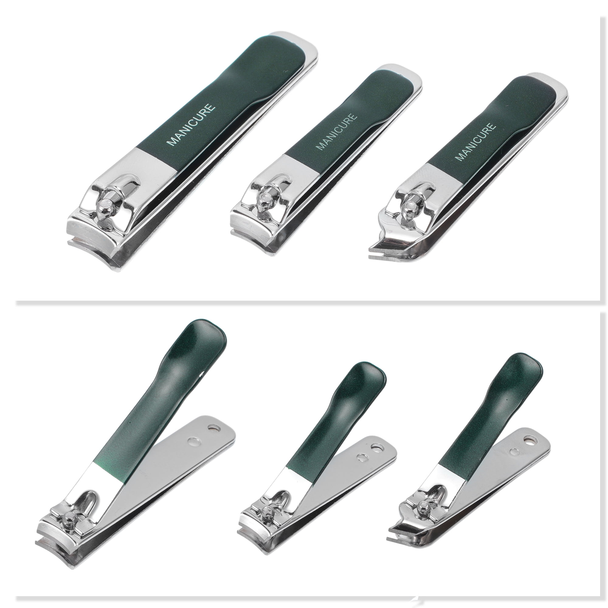 Unique Bargains 4pcs Exquisite Stainless Steel Nail Clippers Set Green