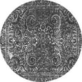 thumbnail image 1 of Ahgly Company Indoor Round Abstract Gray Modern Area Rugs, 4' Round, 1 of 4