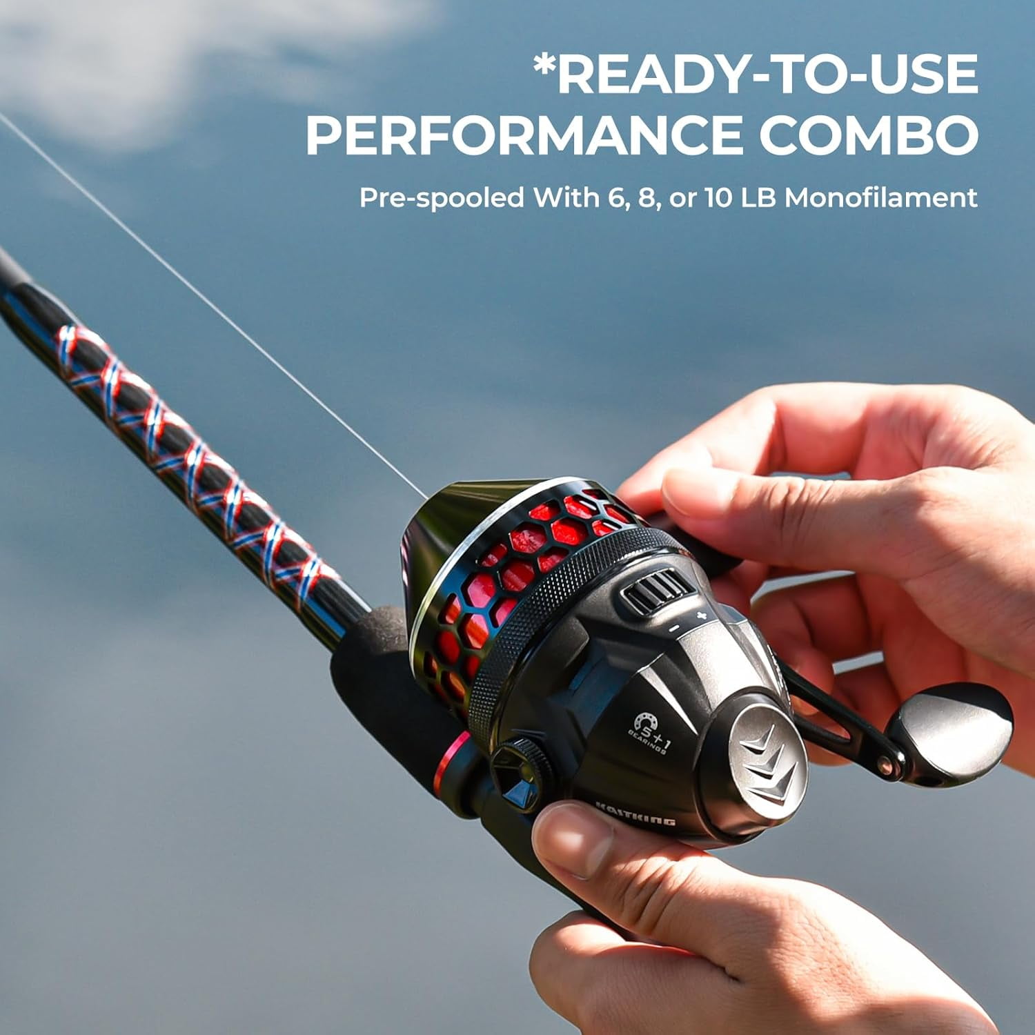 KastKing Spinning & SpinCast Combo, Fishing Rod and Reel Combo, Pre-Spooled Line ,Brute Tuff Composite Blanks & Graphite