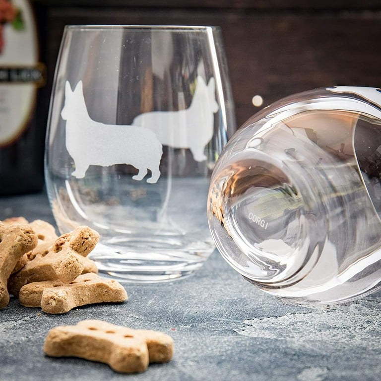 Chihuahua Stemless Wine Glasses