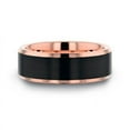 thumbnail image 3 of HAYDEN Rose Gold Plated Tungsten Polished Beveled Ring with Brushed Black Center - 6mm - Size 6.5, 3 of 3