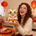 thumbnail image 5 of Chinese New Year Lion Dance Figurine - Orange - Vibrant Desktop Ornament for Luck, Fortune & Energetic Home Decor (20cm), 5 of 5