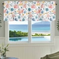 thumbnail image 3 of Watercolor Flower Valances for Windows Retro Blue Pink Floral Garden Rod Pocket Curtain Valance Window Treatment Short Curtains for Kitchen Living Room, 54"x18", 3 of 9
