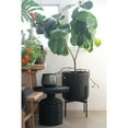 thumbnail image 3 of Bloomingville Round Metal Planter with Chevron Pattern on Stand, Black, 3 of 7