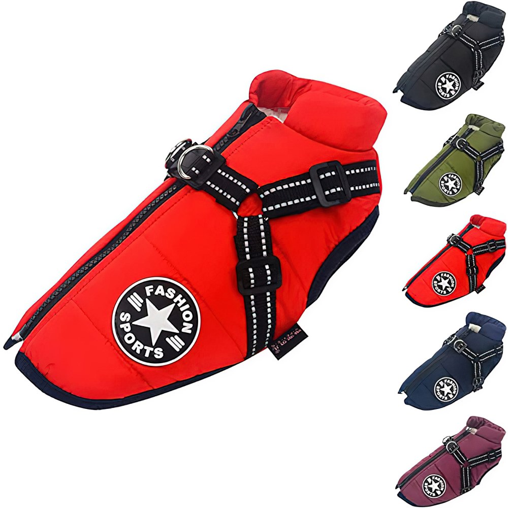 Tukinala Padded Vest Dog Jacket Dog Coat with Harness Dog Puffer Jacket